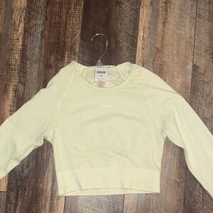 Gymshark Light Yellow Cropped Long Sleeve Top